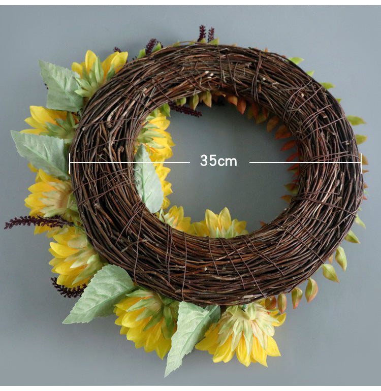 Artificial Silk Flower Thanksgiving Day Door Decoration Wall Hanging Wreath