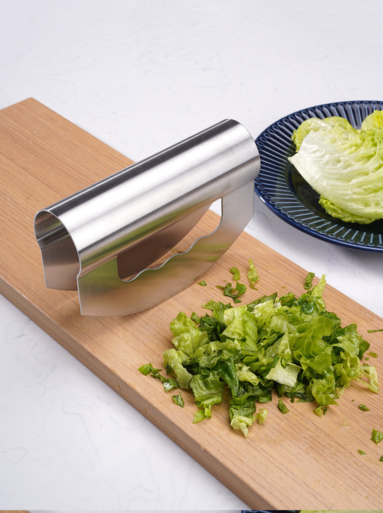 Full Stainless Steel Double-Head Cutting Salad Salad Chopper Vegetable Cheese Cheese Cutting Knife Herb Knife