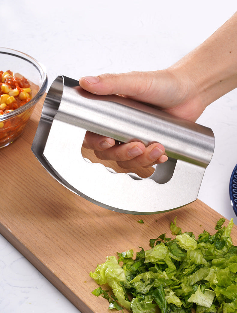 Full Stainless Steel Double-Head Cutting Salad Salad Chopper Vegetable Cheese Cheese Cutting Knife Herb Knife