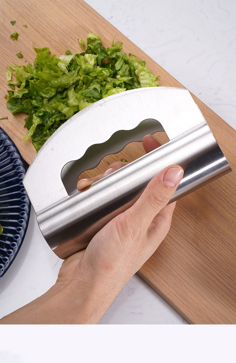 Full Stainless Steel Double-Head Cutting Salad Salad Chopper Vegetable Cheese Cheese Cutting Knife Herb Knife