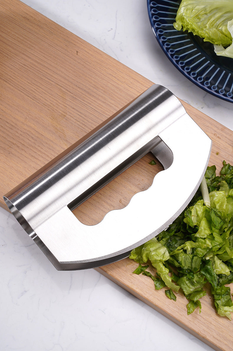 Full Stainless Steel Double-Head Cutting Salad Salad Chopper Vegetable Cheese Cheese Cutting Knife Herb Knife