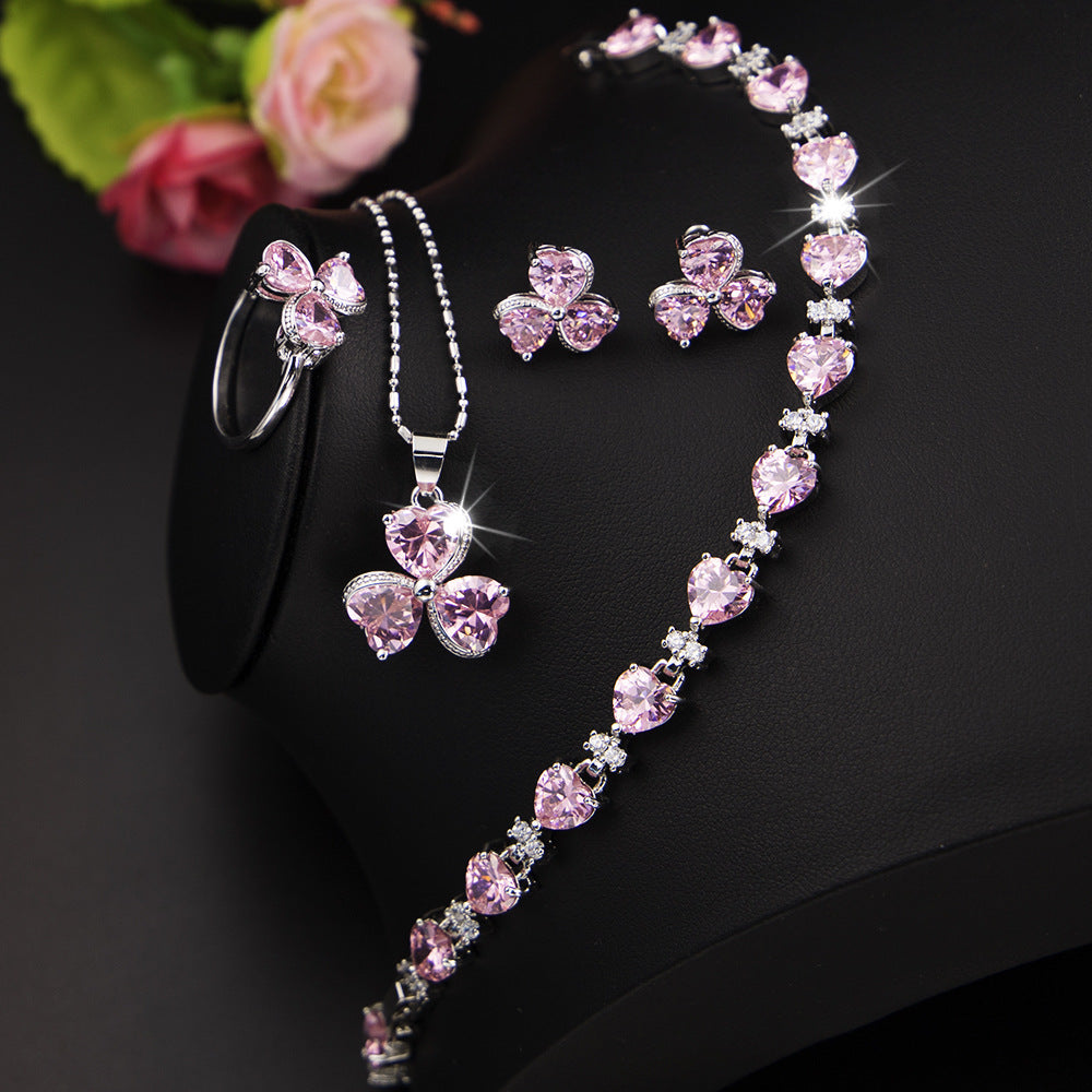 Clover Zircon Jewelry Set Women's Diamond Jewelry