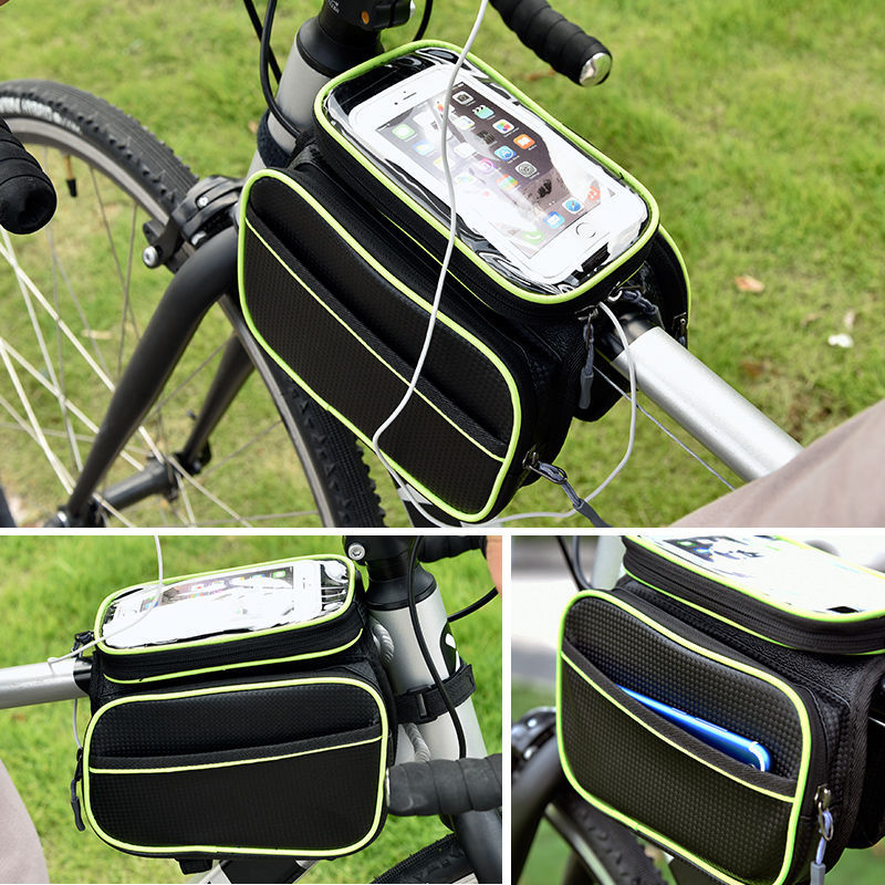 Saddle Bicycle Tube Bag Mountain Bike Self Bag Front Beam Bag Riding Equipment Car Accessories Bag Mobile Phone Bag