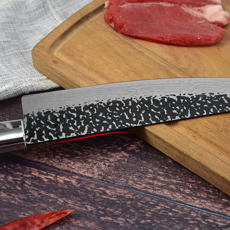 Stainless Chef's Knife Marbled Handle Diagonal Kitchen Knife Meat Slicing Knife Household Kitchen Knives