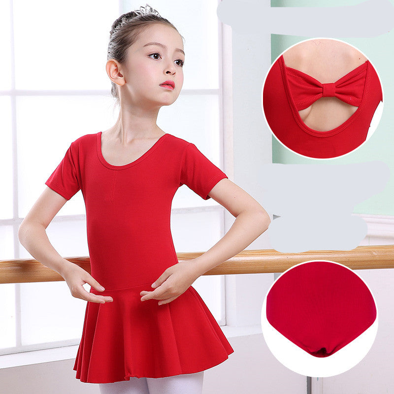 Ropa de baile para niños, ropa de práctica para niñas, tutú de manga corta para niñas