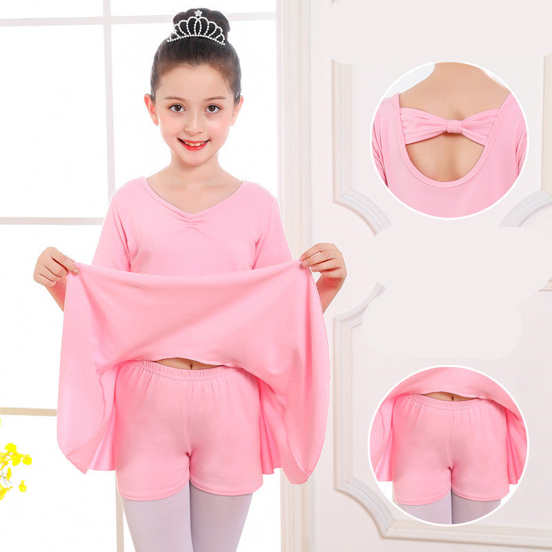 Ropa de baile para niños, ropa de práctica para niñas, tutú de manga corta para niñas