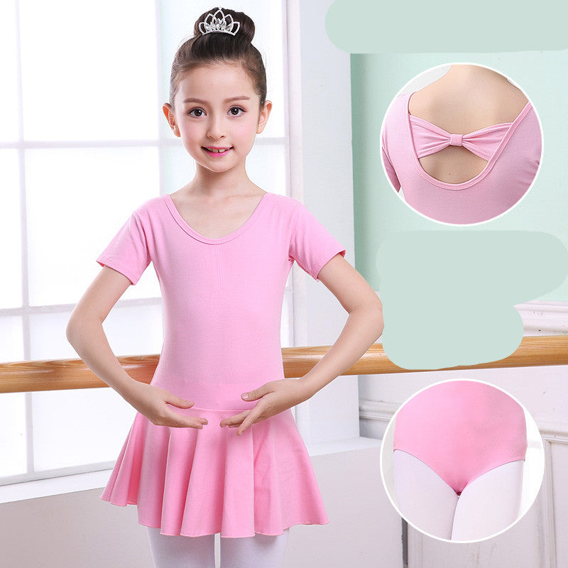 Ropa de baile para niños, ropa de práctica para niñas, tutú de manga corta para niñas