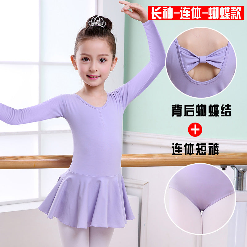 Ropa de baile para niños, ropa de práctica para niñas, tutú de manga corta para niñas