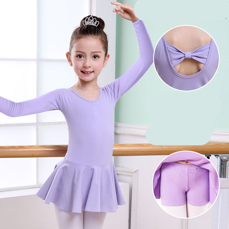 Ropa de baile para niños, ropa de práctica para niñas, tutú de manga corta para niñas