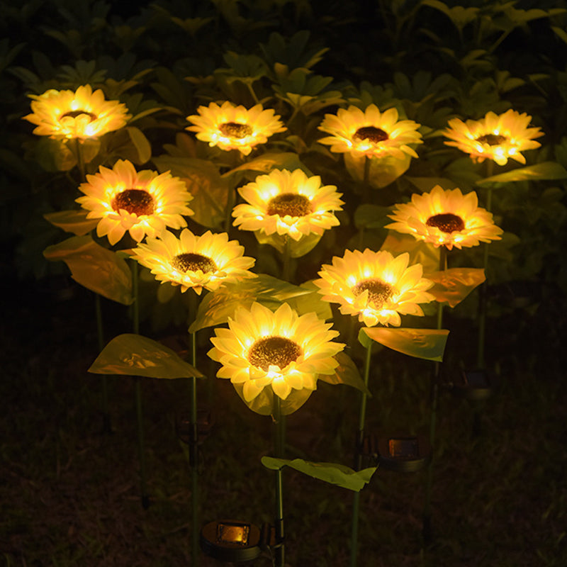 Lámparas solares LED de girasol Luces decorativas de luz solar