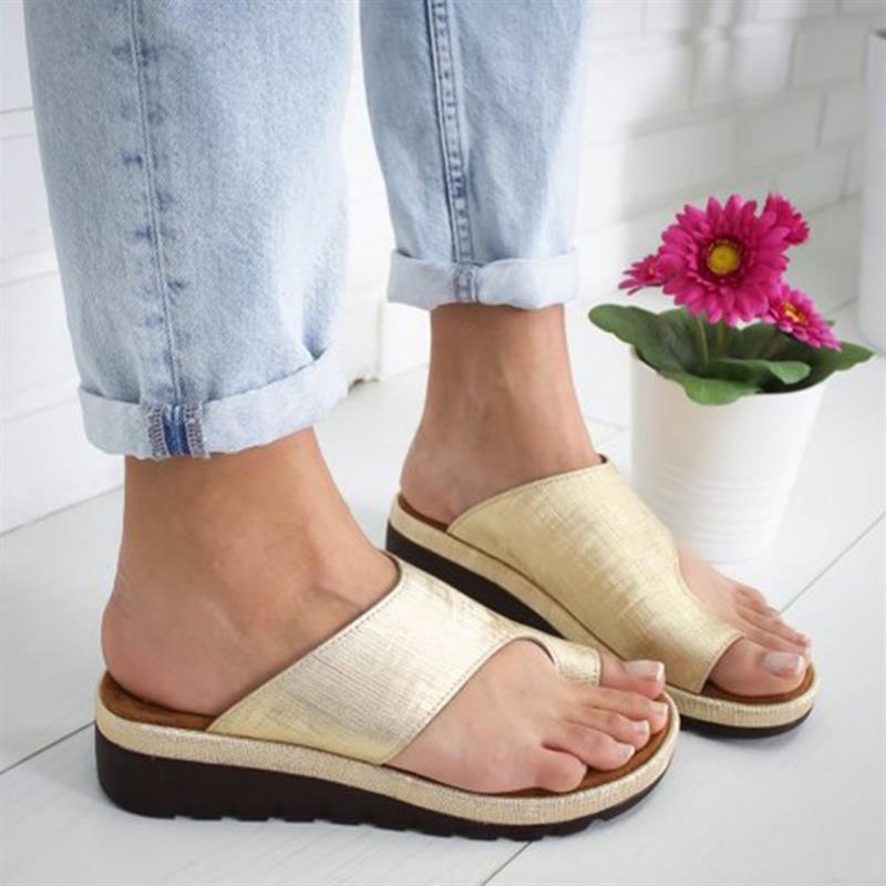 Womens Sandals New Female Shoes Comfy Platform Flat Sole Orthopedic Bunion Corrector Plus Size 35-43 Casual Shoes Woman