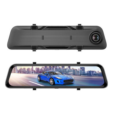 Streaming Media Car DVR Grabación en bucle lente delantera y trasera 1080P2K pantalla LCD de 12 pulgadas visión nocturna negra pantalla completamente táctil