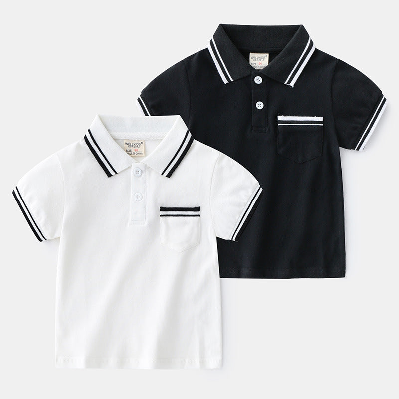 男童 T 恤夏季 Polo 衫