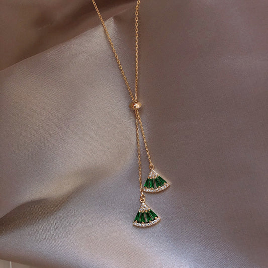 Baroque Emerald Crystal Necklace