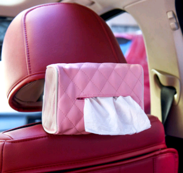 Silla con visera montada en la parte trasera del coche, caja de pañuelos interior, suministros creativos para el coche, juego de toallas de papel, bandeja bonita