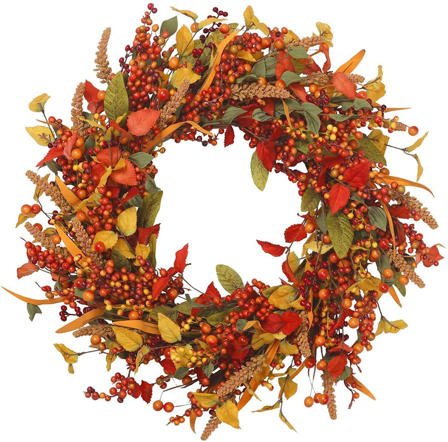 Autumn Vine Ring Garland Thanksgiving Halloween Home Door Decoration