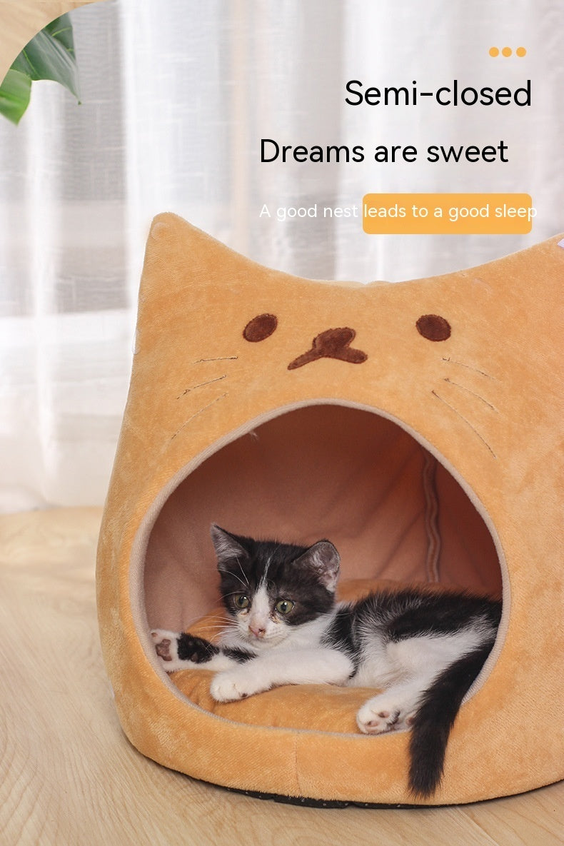 Cat Nest Winter Warm Closed Thickened Autumn And Winter Cold-proof