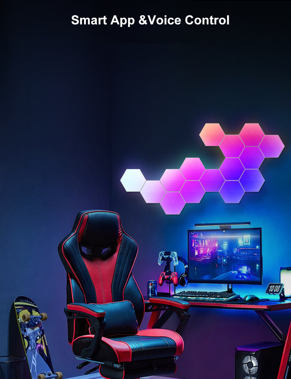 Graffiti Hexagonal Quantum Lamp Bedside Lamp Wall Lamp E-sports Ambience Light Smart Honeycomb Lamp