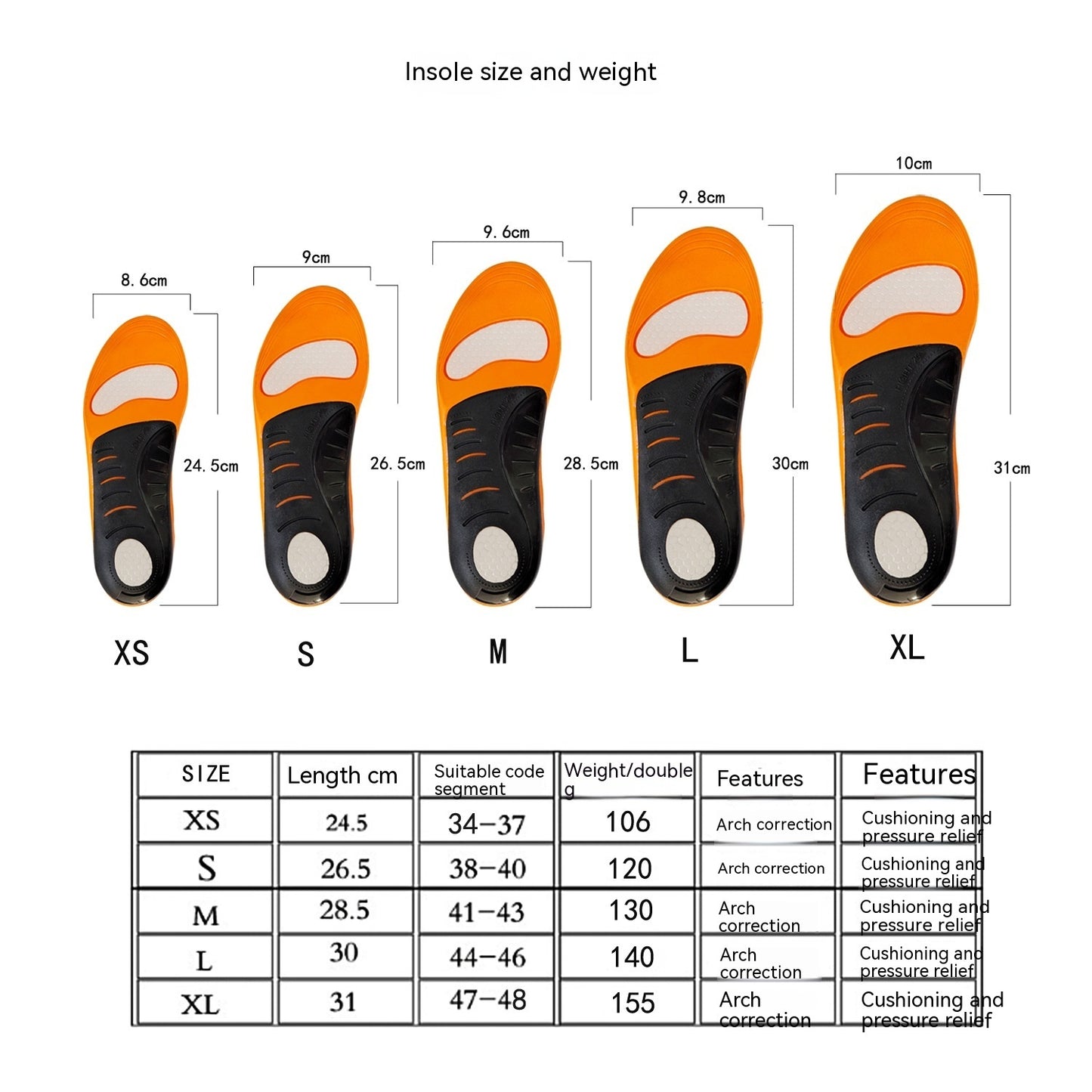 Flat Arch Support Orthopedic Insole