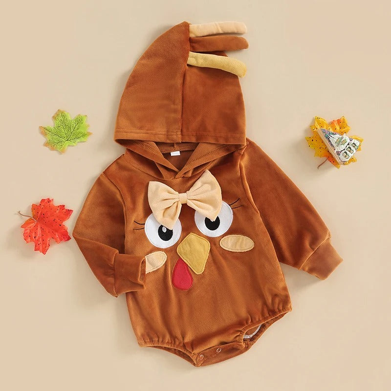 Romper Thanksgiving Chicken Shape Cute Style Men And Women Baby Jumpsuits