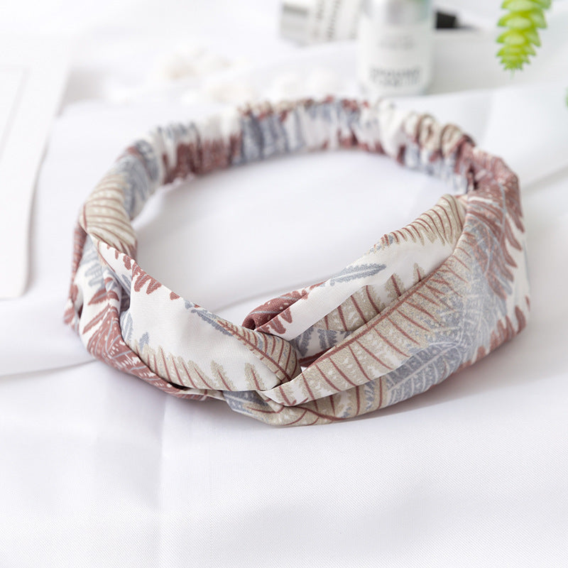 Printed cross headband elastic elastic headband