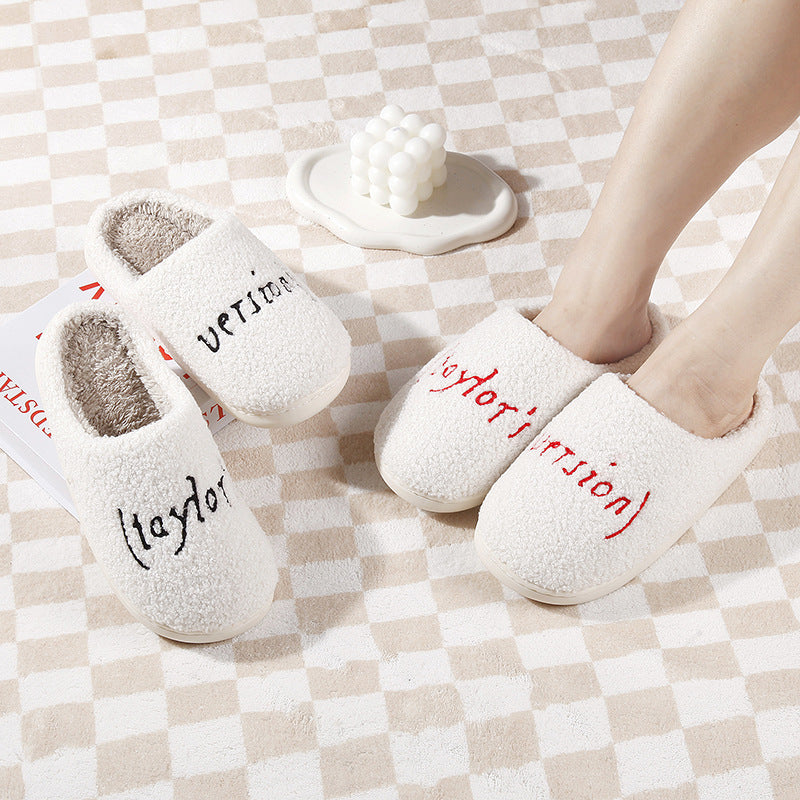 Cartoon Thermal Winter Cotton Slippers Platform