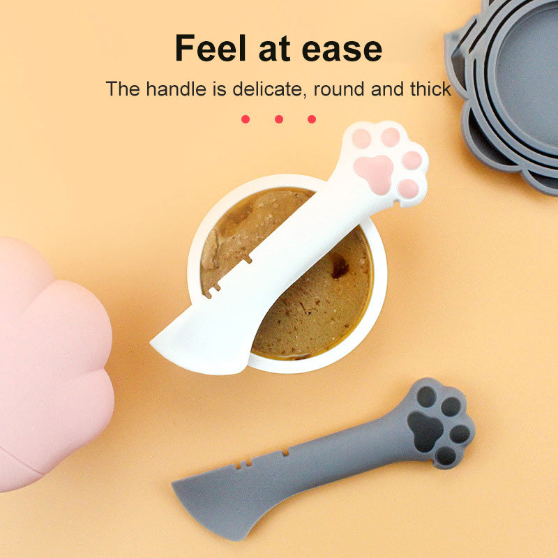 Multifunction Pet Canned Spoon Jar Opener Puppy Feeding Mixing Wet Dry Scoop Cat Dog Accessories Feeder Shovel Pets Tableware Multifunction Pet Canned Spoon Jar Opener Puppy