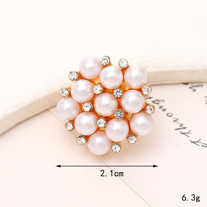 Jeans Button Hole Shoes Diy Accessories Bright Crystal Classic Style Ornament Accessories Upper Pearl Flower