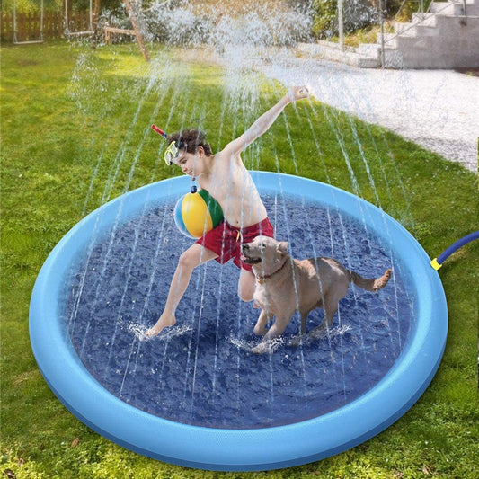 Almohadilla antideslizante para salpicaduras para niños y mascotas, piscina para perros, juguetes acuáticos de verano al aire libre, colchoneta divertida para juegos con fuente para patio trasero