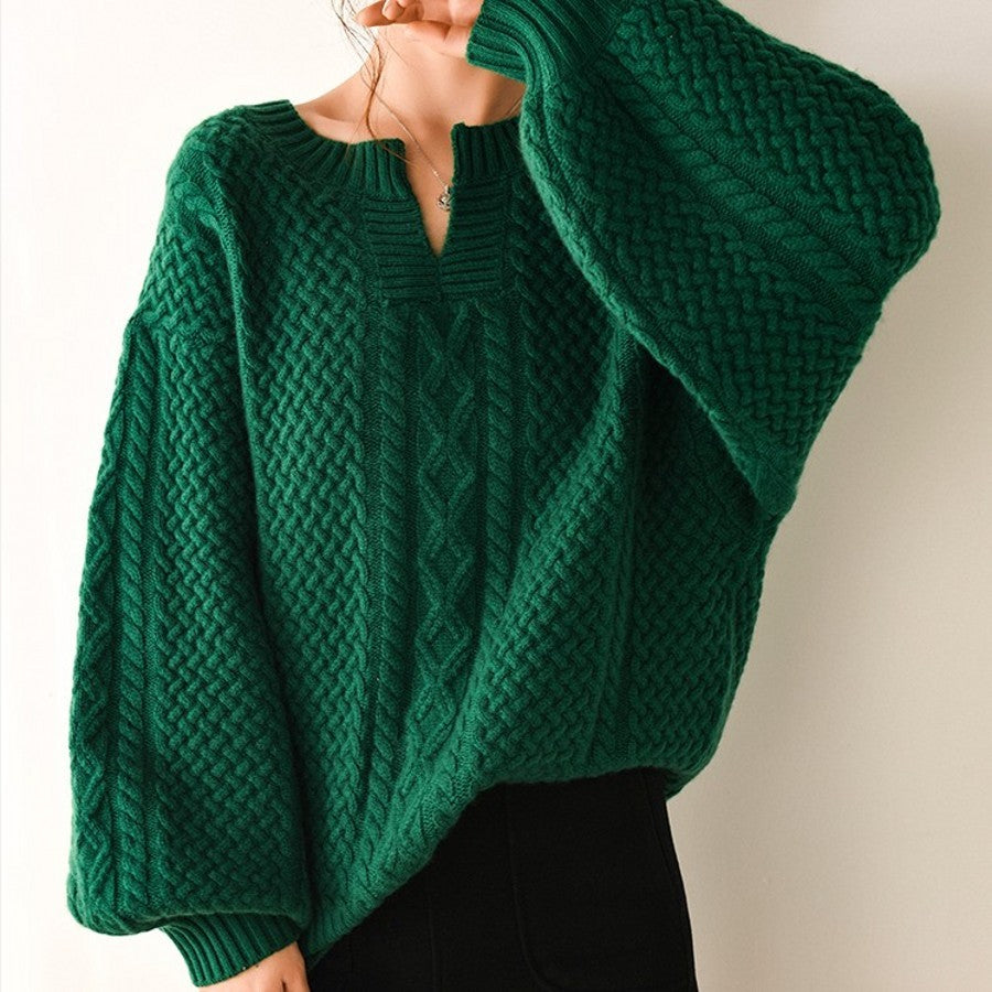 Emerald retro lazy sweater