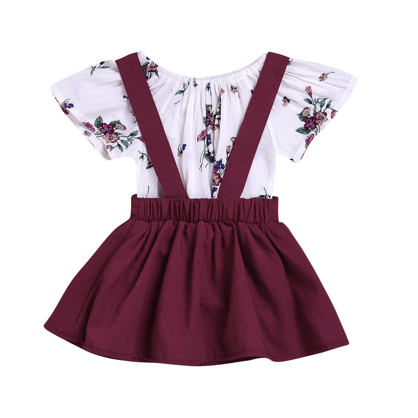 Patricia Floral Set Niños Pequeños Bebés Niñas Floral Mameluco Falda Con Tirantes Monos 2PCS Trajes Ropa De Bebé 