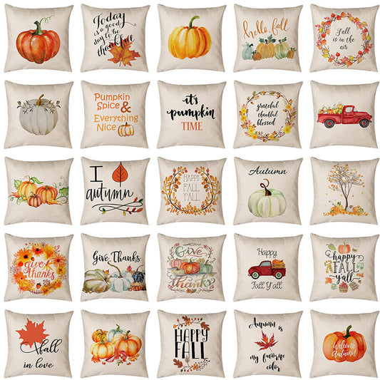 Thanksgiving Pumpkin Pillow Linen Sofa Pillow Cushion