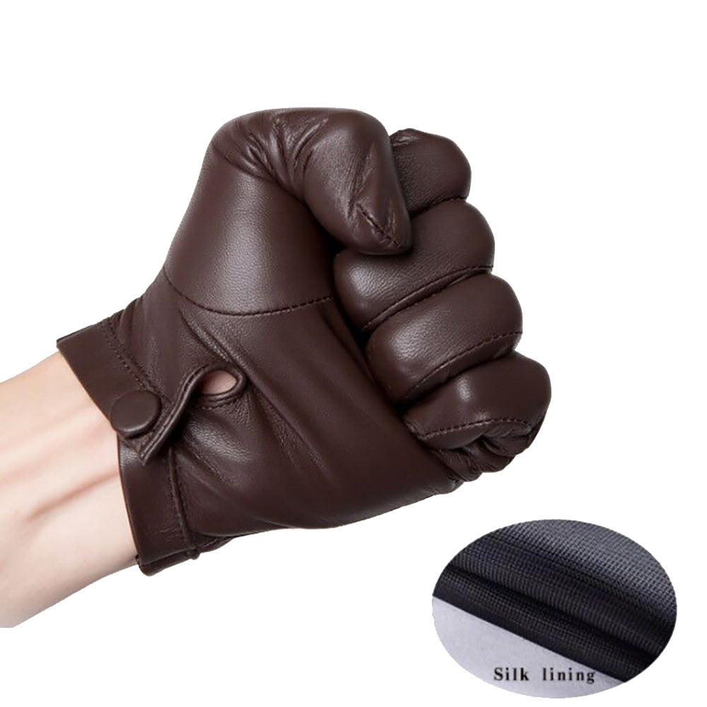 Men's Autumn And Winter Fleece-lined Warm Sheepskin Gloves