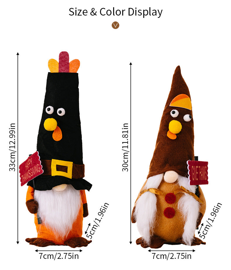 New Thanksgiving Home Decorations Thanksgiving Turkey Doll Ornaments