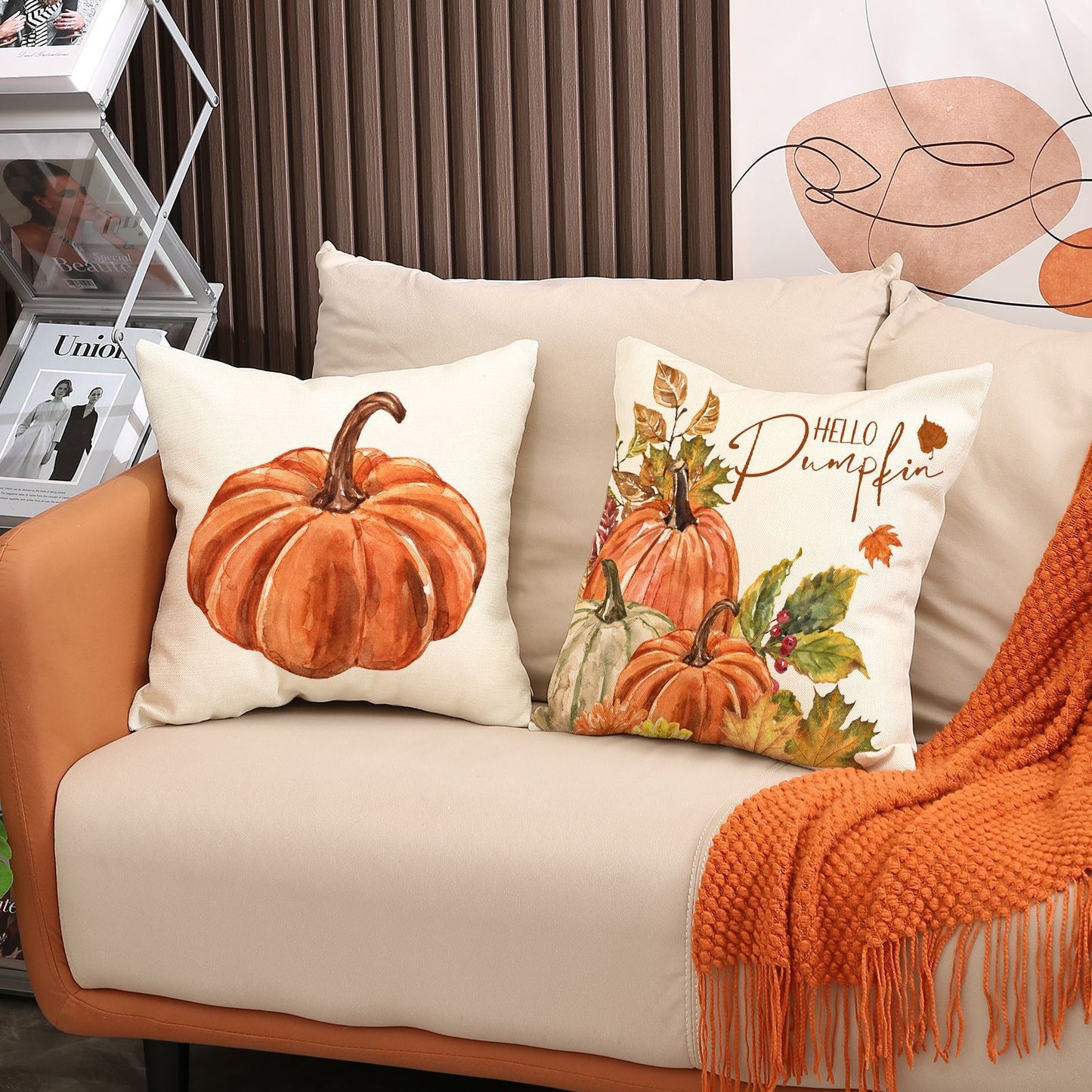 Thanksgiving Pillow Cover Pumpkin Decoration Cushion Cover