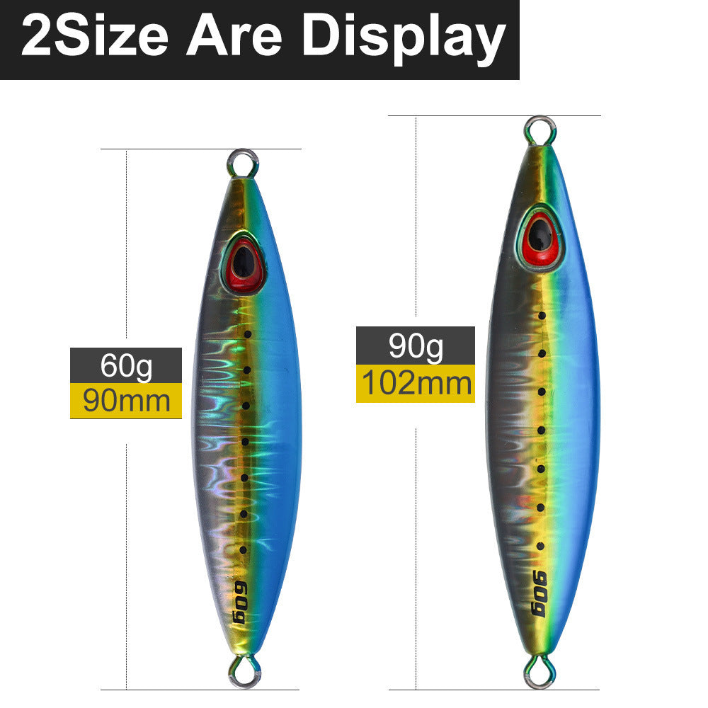 60g 90g UV Luminous Sea Fishing Slow Rocking Iron Plate Boat Lure