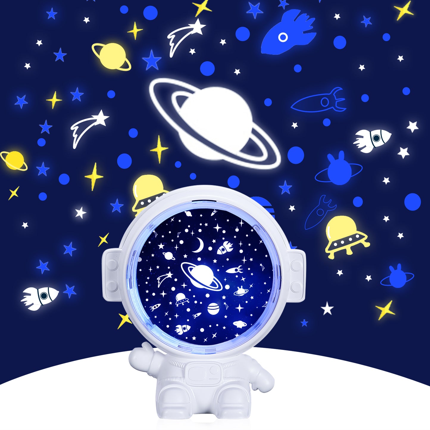 Proyector de estrellas de galaxia, luz nocturna de cielo estrellado, lámpara de astronauta, decoración de habitación, regalo para niños, proyección de astronauta de Navidad para bebés