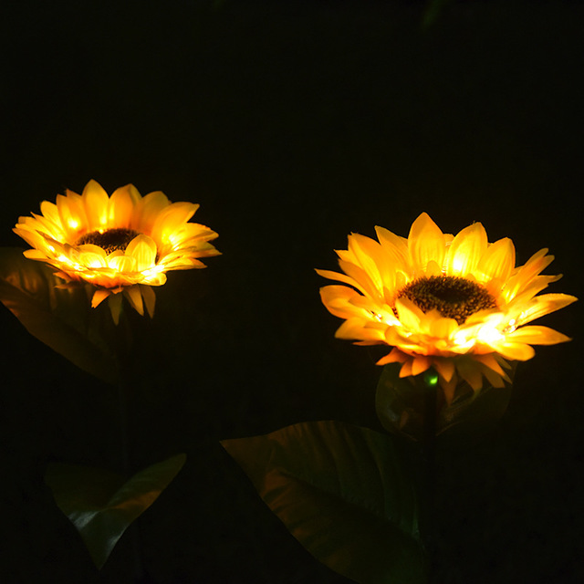 Lámparas solares LED de girasol Luces decorativas de luz solar