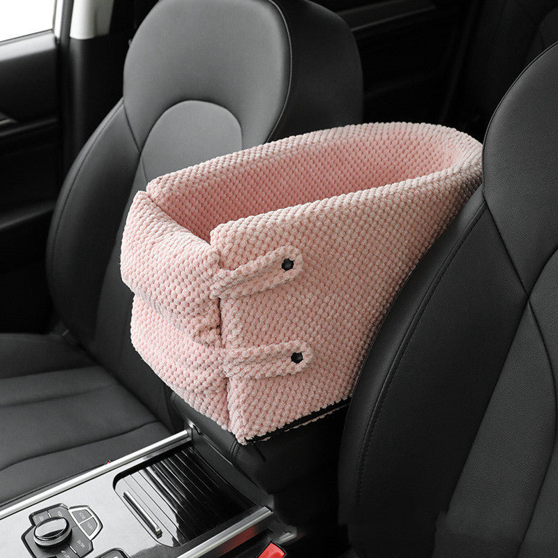 Asiento de coche para perros portátil con Control Central, transportadores antideslizantes para perros, caja de reposabrazos para coche, cama elevadora para mascotas pequeñas de viaje