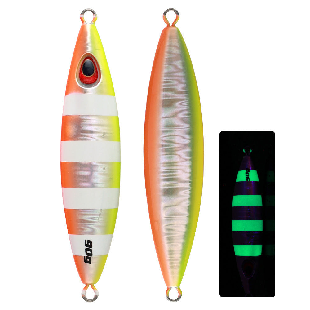 60g 90g UV Luminous Sea Fishing Slow Rocking Iron Plate Boat Lure