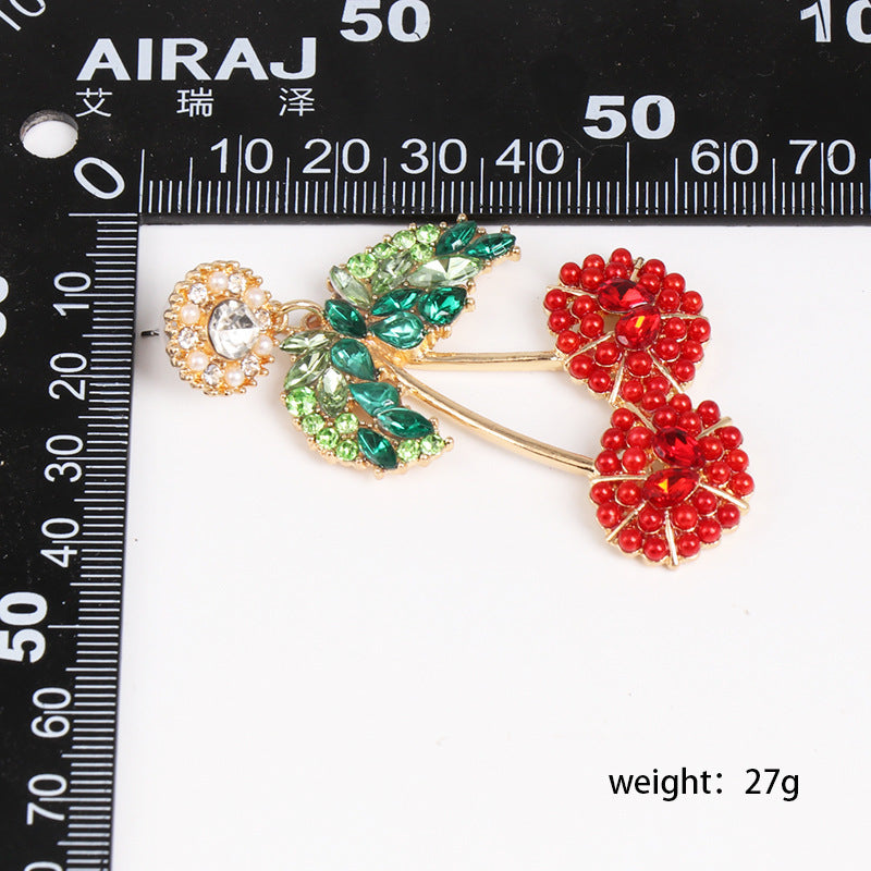 Fruit earrings full diamond ear jewelry