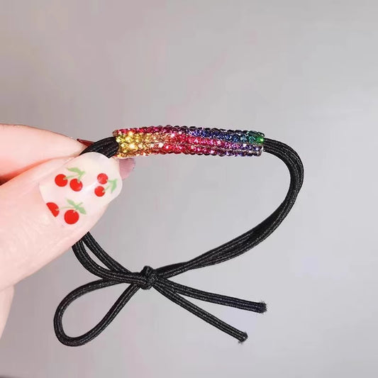 Women's Ponytail Hair Ring Crystal Hair Accessories Half Hair Elastic Diamond