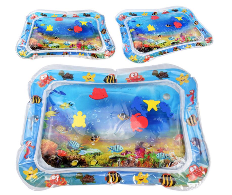 Estera de agua inflable para bebés, estera de agua para la playa de verano para bebés, almohadilla con palmaditas, cojín de agua para bebés, niños pequeños, juguetes de juego para actividades de verano, almohadas para bebés 