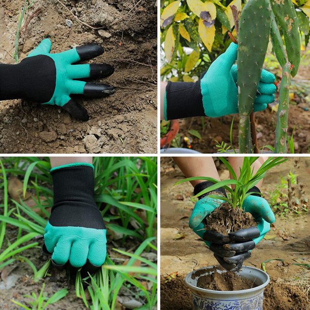 带爪花园手套防水花园手套挖掘种植透气园艺手套庭院工作