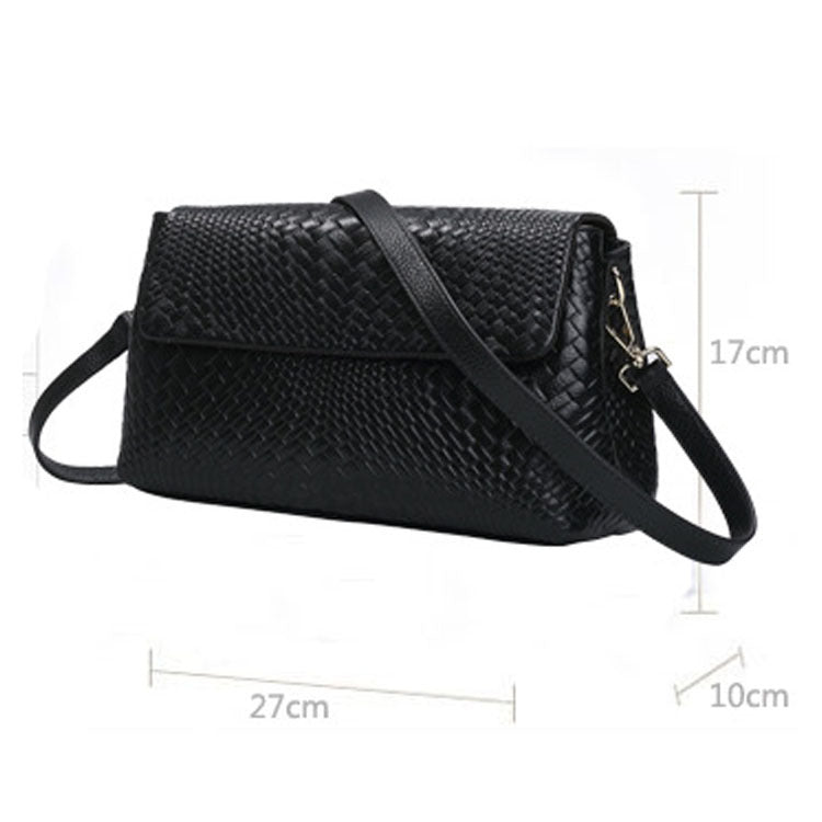 Bolso tejido de cuero genuino para mujer, bandolera pequeña, bandolera de hombro para mujer