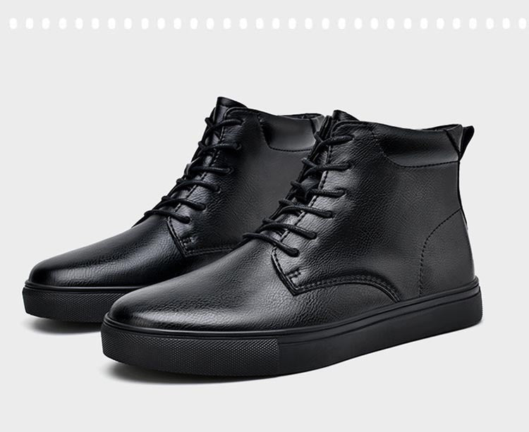 Botas Martens planas informales de piel de vaca para hombre, zapato de tabla alto de talla grande