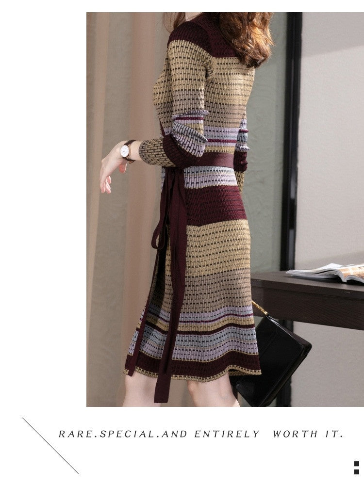 Women's Long-sleeved Knitted Dress