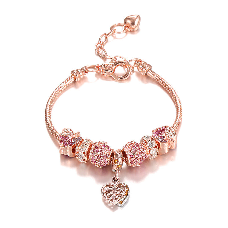 Pulsera de mujer hoja caída de oro rosa