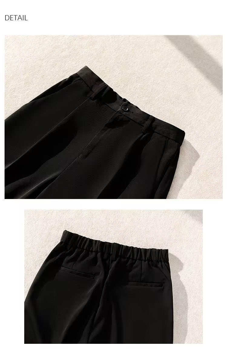 Draping Suit Pants Straight Non-ironing Loose Trousers