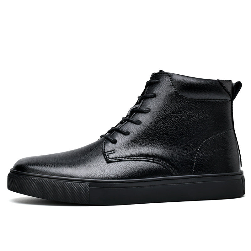 Botas Martens planas informales de piel de vaca para hombre, zapato de tabla alto de talla grande